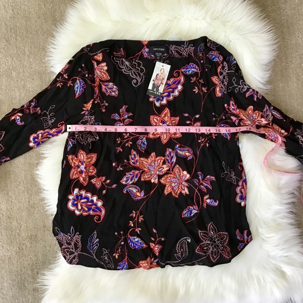 KAREN KANE Floral Printed Bell Sleeve Top